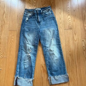 Eunina Dawn Super High Rise Wide Leg Crop jeans size 24